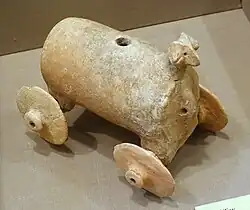 Pull toy, Khafajah, Temple Oval II, Early Dynastic period, 2900-2330 BC, baked clay - Oriental Institute Museum