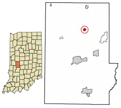 Location of Bainbridge in Putnam County, Indiana.