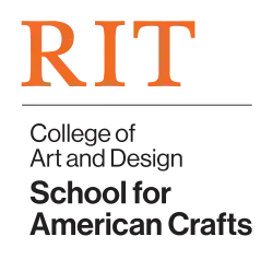 Text that reads RIT, College of Art and Design, School for American Crafts