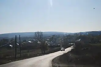 Plopeni village, seen from the road from Lipănești