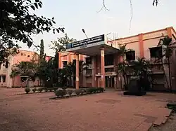 The Rajdhani College Bhubaneswar front side structure in 2015.