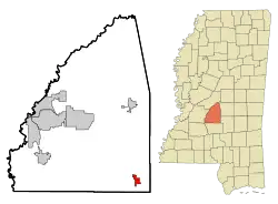 Location of Puckett, Mississippi