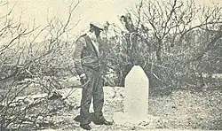 Raphael Pumpelly visiting the grave of Horace C. Grosvenor in 1915.