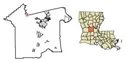 Location of Boyce in Rapides Parish, Louisiana.