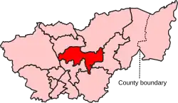 Map showing the location of the Rawmarsh and Conisbrough constituency in South Yorkshire under the boundaries created by the 2023 boundary review and first used at the 2024 general election.