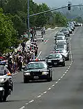 Funeral motorcade for Ronald Reagan in Simi Valley, California, 2004