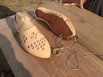 Medieval turnshoes being made on modern lasts (2016)