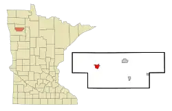 Location of Red Lake Falls within Red Lake County and state of Minnesota