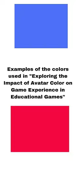 These are the two color selections of avatars from "Exploring the Impact of Avatar Color on Game Experience in Educational Games"