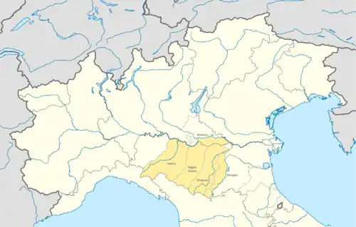 The production region of PDO Parmigiano Reggiano