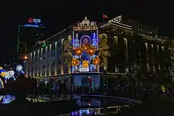 Rex Hotel was decorated for 2023 Lunar New Year with the logo of IPPG on the hotel eaves