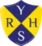 A logo depicting a blue and yellow shield with the initials RH (Rhosnesni High) horizontally, and YS (Ysgol School) vertically.