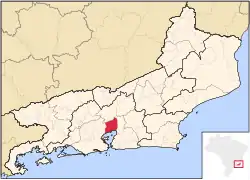 Location in Rio de Janeiro and Brazil