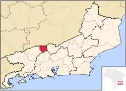 Location of Rio das Flores in the state of Rio de Janeiro