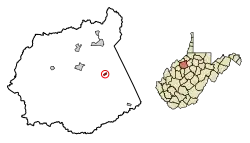 Location of Pullman in Ritchie County, West Virginia.