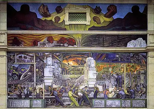 Detroit Industry, North Wall, 1932–33. Detroit Institute of Arts