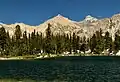 South aspect of Mt. Rixford (centered), from Vidette Lakes. (Falcor Peak to right)