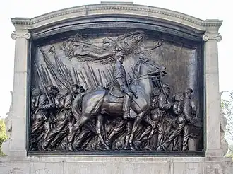 The Robert Gould Shaw Memorial, Boston Common, commemorates Shaw and the Afro-American 54th Massachusetts Volunteer Infantry, St. Gaudens
