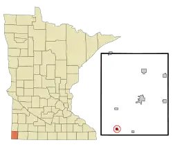 Location of Hills, Minnesota