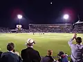 Similar view of the East Stand, in the foreground Eoin Morgan has just brought up his century with the winning runs.