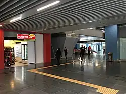 Retail outlet at the concourse level near Entrance B of the station.