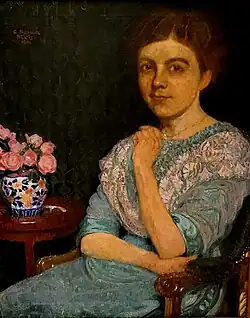 Lady in Aquamarine by Carl Schmitz-Pleis, 1911