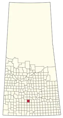 Location of the RM of Wheatlands No. 163 in Saskatchewan