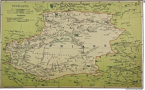Map including Karakoram Pass (18,307) (1917)