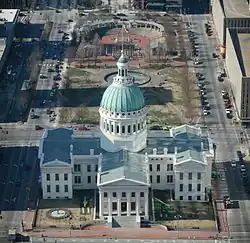 Kiener Plaza seen from the Arch before reconstruction