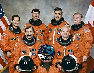 Crew members of STS-77 in 1996