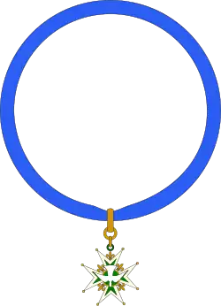 Cross of the Order always worn as a saltire by ecclesiastics.