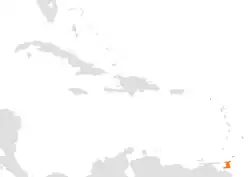 Map indicating locations of Saint Kitts and Nevis and Trinidad and Tobago