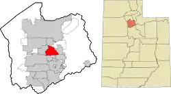 Location in Salt Lake County and the state of Utah.