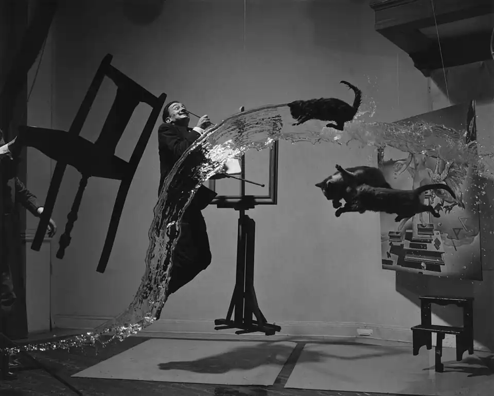 Image 31Dali Atomicus at Salvador Dalí, by Philippe Halsman (edited by Trialsanderrors) (from Wikipedia:Featured pictures/Artwork/Others)