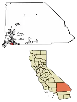 Location of Grand Terrace in San Bernardino County, California.