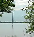 San Jacinto Monument from water's edge of the Baytown Nature Center