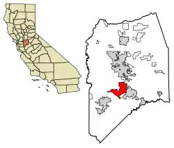 Location of Lathrop in San Joaquin County, California