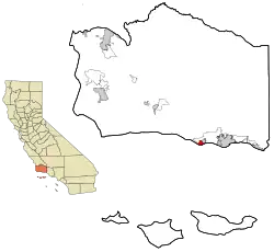 Location in Santa Barbara County and the state of California