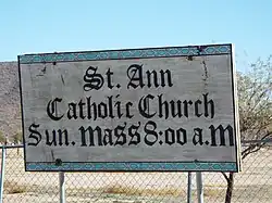 Saint Anne Catholic Church Mission sign