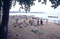Fishermen land their catch of fish in São Tomé.