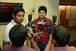 Sapan Saxena talking to reporters, Bhubaneswar, Odisha.[when?]