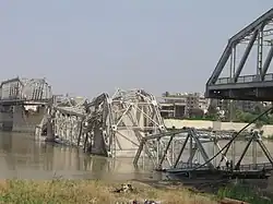 Al-Sarafiya bridge 13 April 2007 after a truck bomb exploded on April 12, 2007
