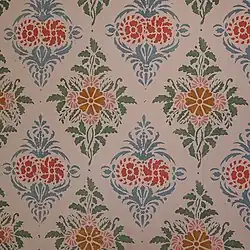 Close up of the "Gästgivars-wallpaper"