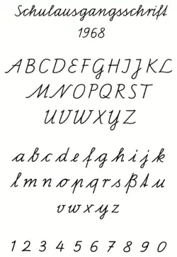 Schulausgangsschrift, in the GDR since 1968