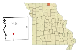 Location of Queen City, Missouri