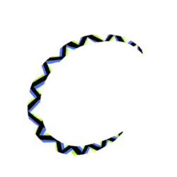 Artist's depiction of a Scintillating scotoma, exhibiting a flashing visual pattern similar to Dazzle camouflage used during WWI.