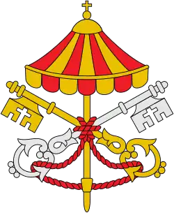 The umbraculum, the arms of the Holy See under sede vacante