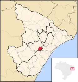 Location of Areia Branca in Sergipe