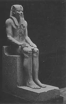 Intact statue of Senusret I from his pyramid complex at Lisht, now in the Egyptian Museum, Cairo (CG 411)