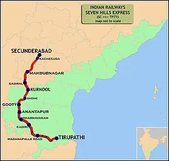 Seven Hills Express route map